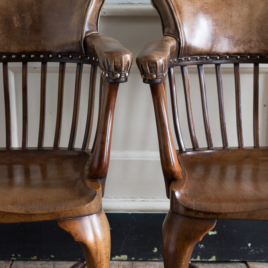 Pair of early twentieth century mahogany library chairs, -138866