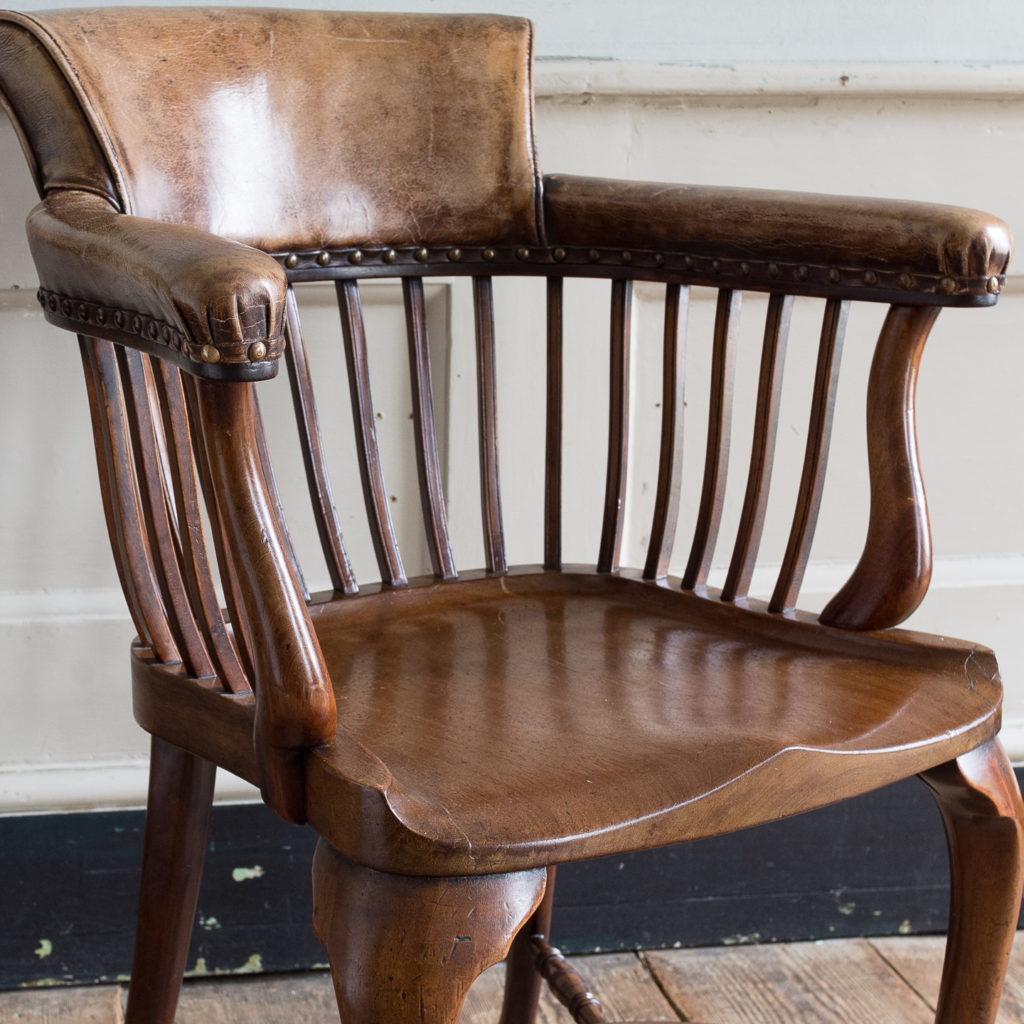 Pair of early twentieth century mahogany library chairs, -138867