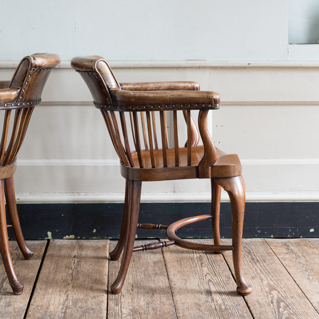 Pair of early twentieth century mahogany library chairs,