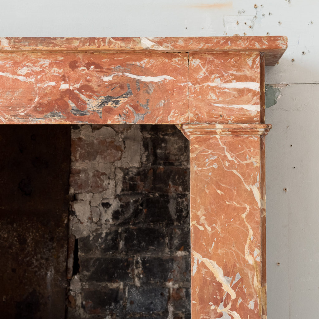 Early twentieth century faux-marble fireplace,