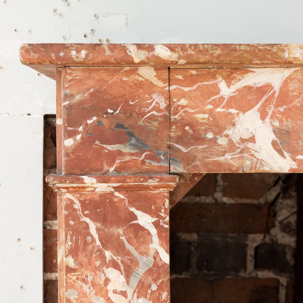 Early twentieth century faux-marble fireplace,-139528