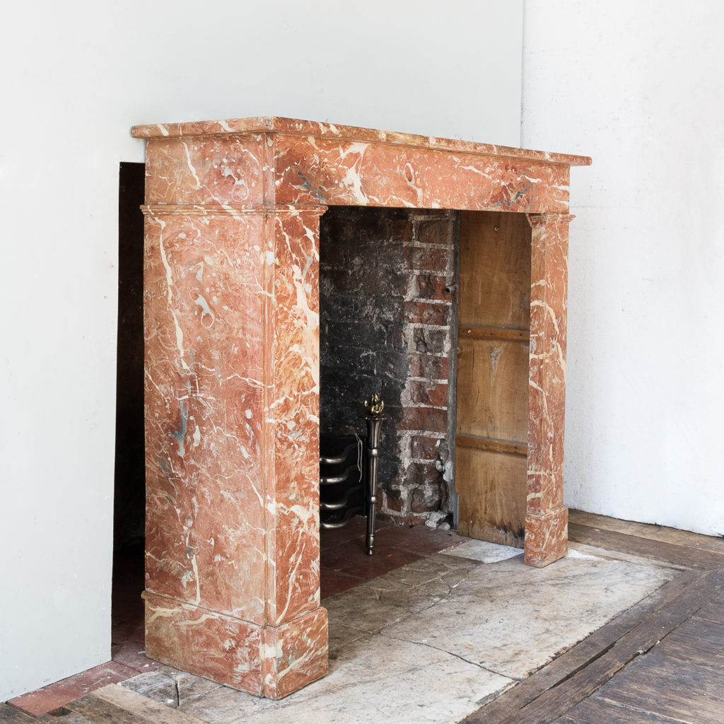 Early twentieth century faux-marble fireplace,-139529