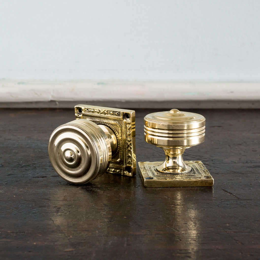 Georgian style brass door knobs,