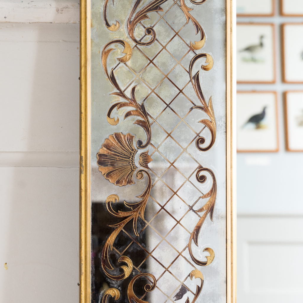 1950s Italian brass bound mirror,-139296