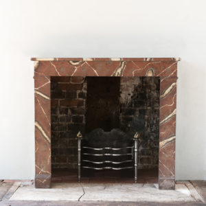 French faux-marble timber fireplace,