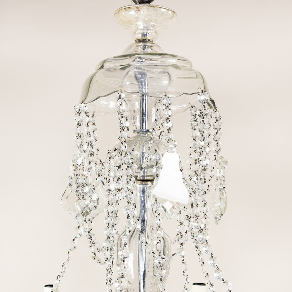 Pair of large French glass eleven light chandeliers,-139081