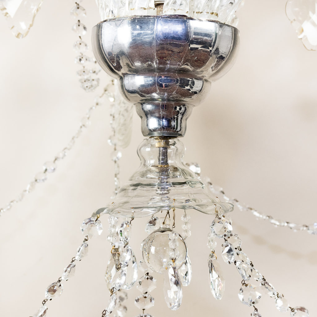 Pair of large French glass eleven light chandeliers,-139086