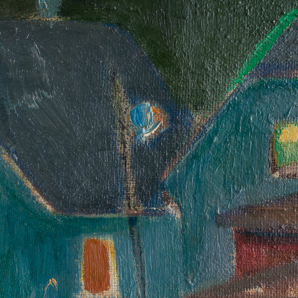 Huse ved Bakken, Aften, 1945 by Hans Øllgaard,-139278