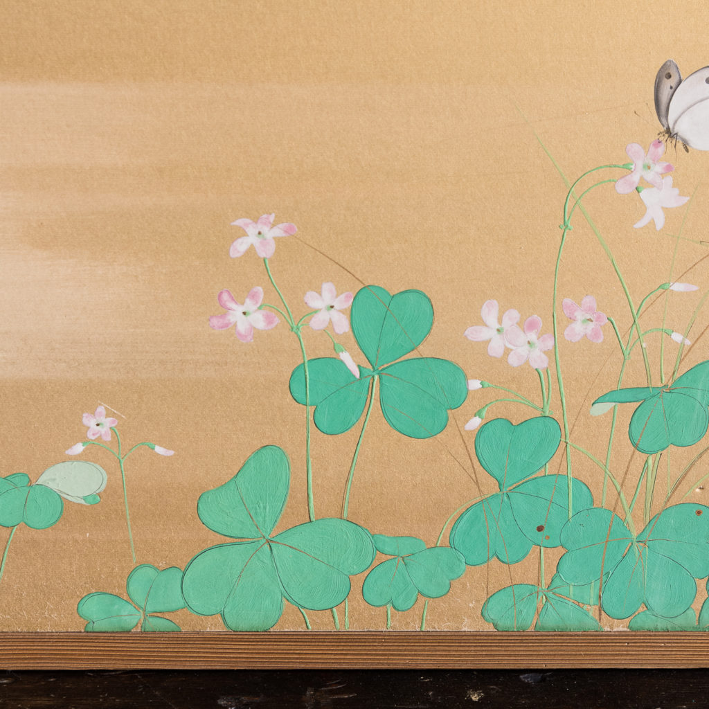 Hand-painted Furosaki-byobu screen of Butterflies, by Reiki Yamaguchi-139450