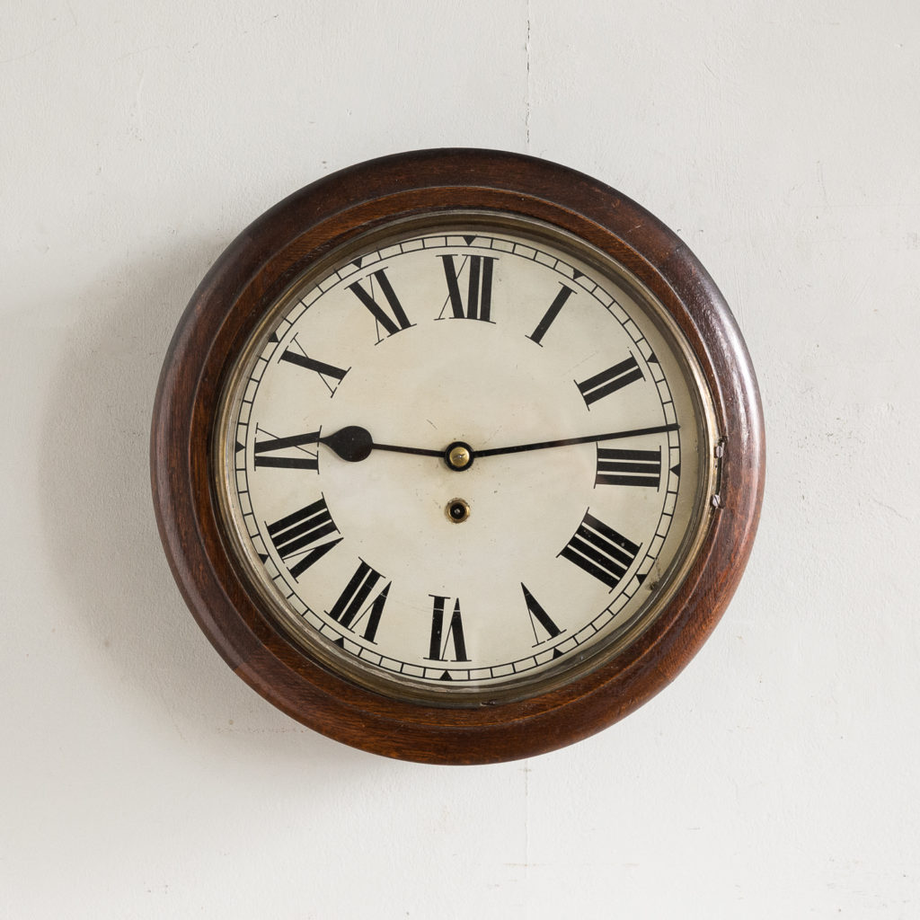 Victorian oak cased dial clock,