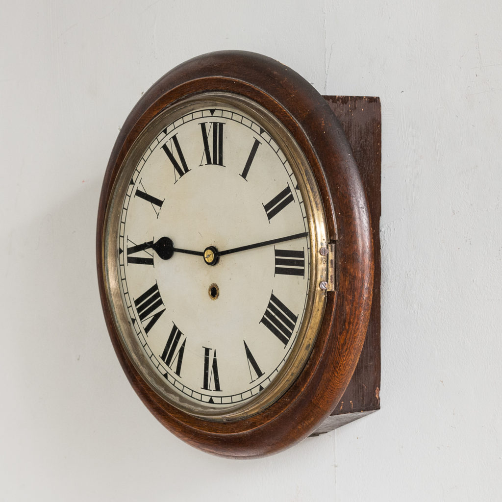 Victorian oak cased dial clock, -140376