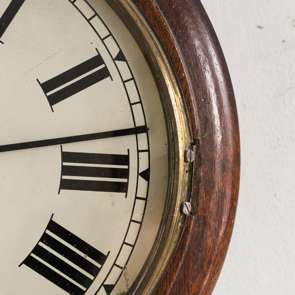 Victorian oak cased dial clock, -140377