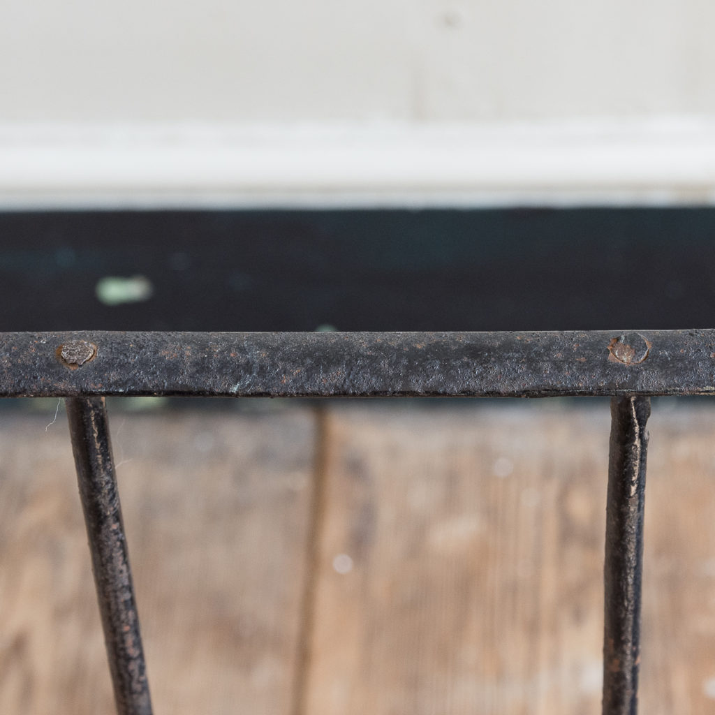 Nineteenth century wrought iron fireplace fender, -139806
