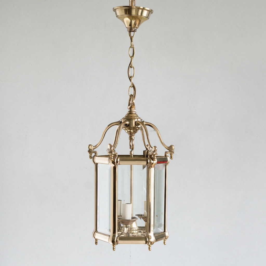 Georgian style brass hall lanterns,