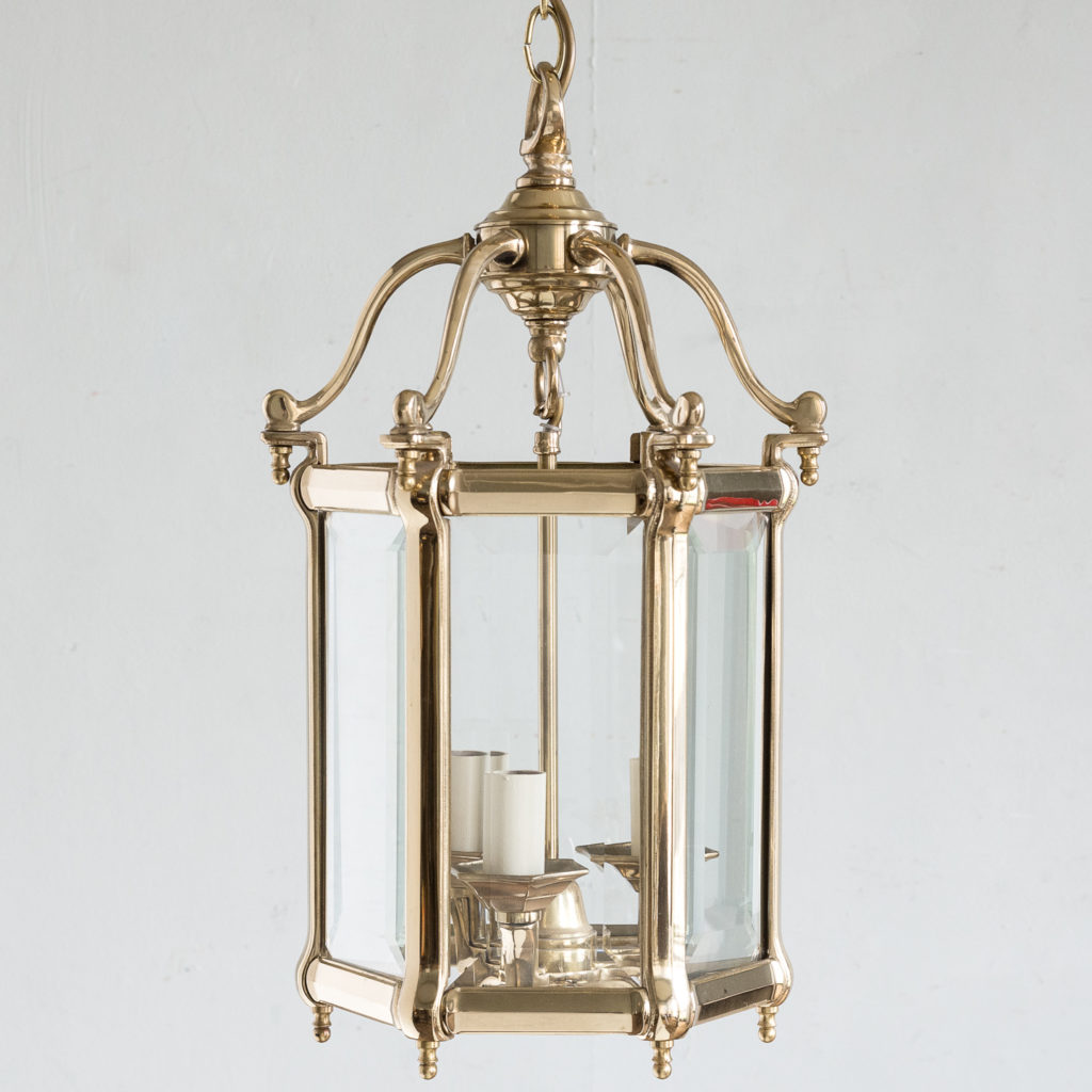 Georgian style brass hall lanterns,