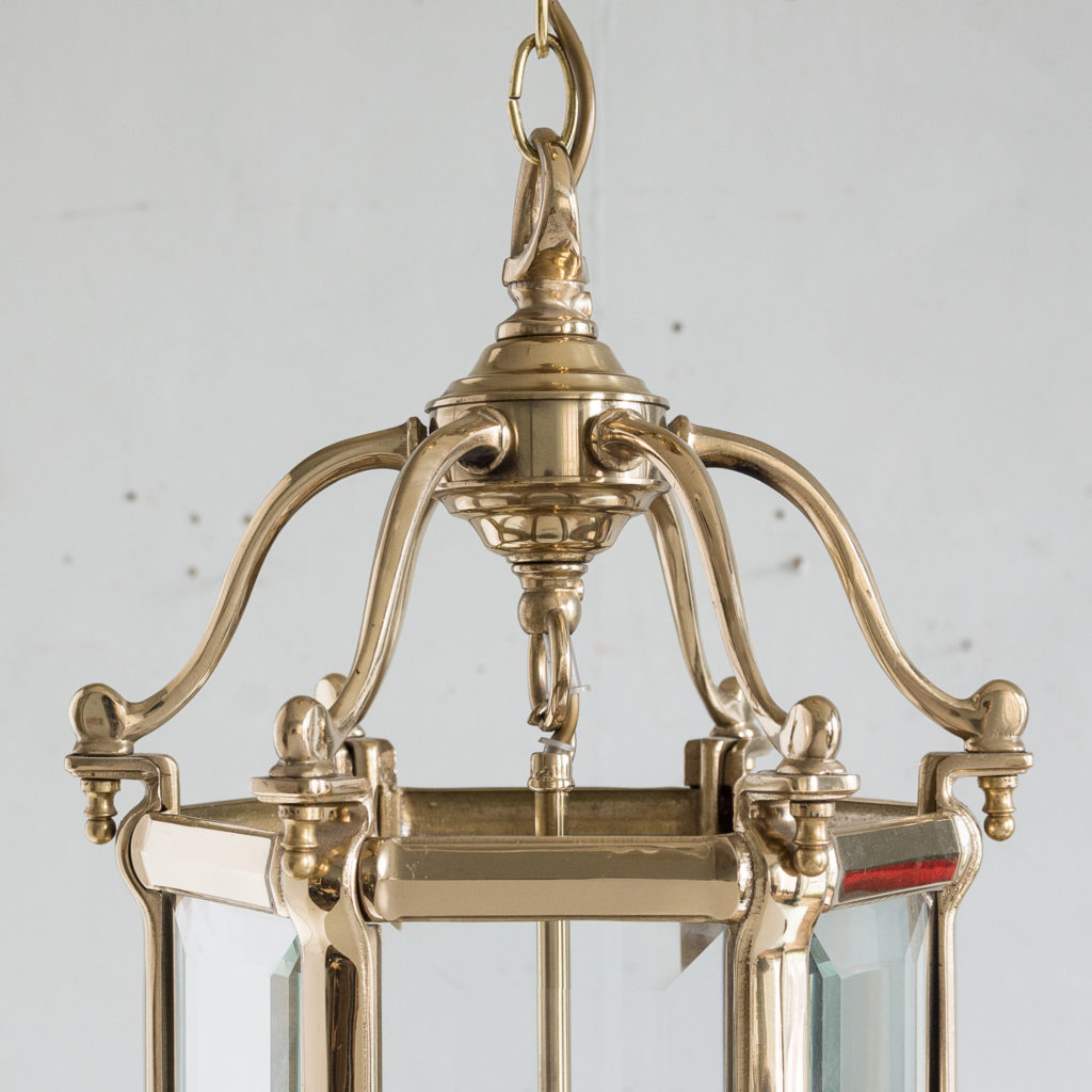 Three small Georgian style brass hall lanterns,-139831