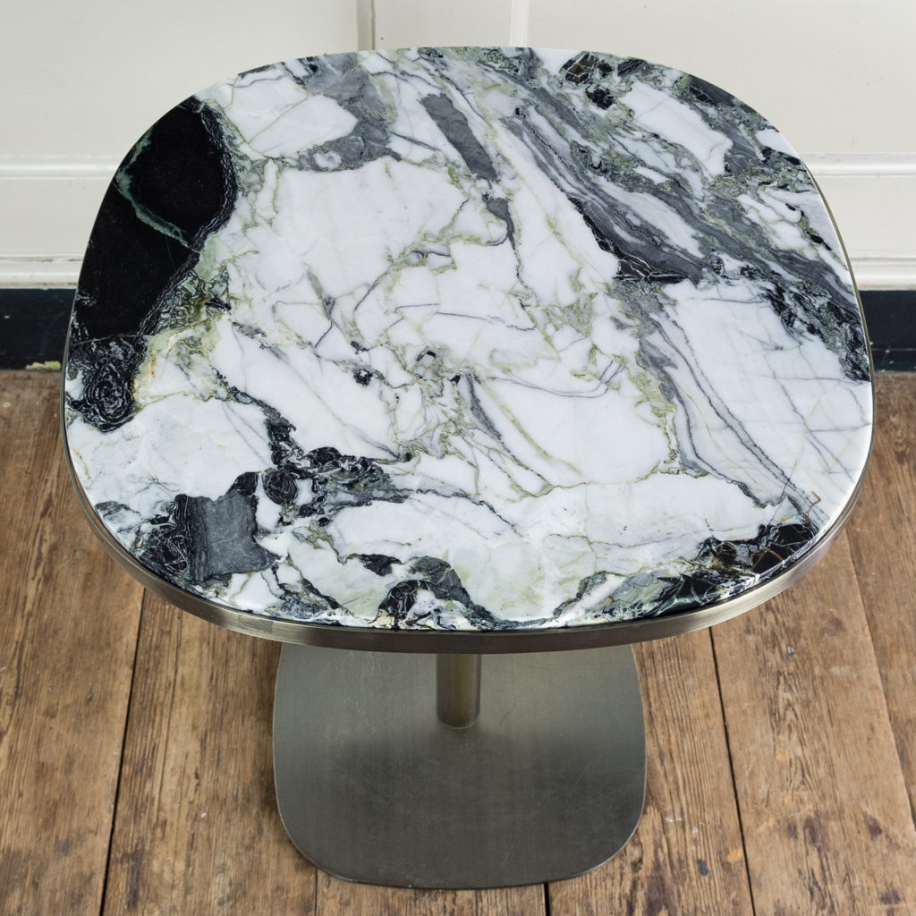 with variegated green marble tops.