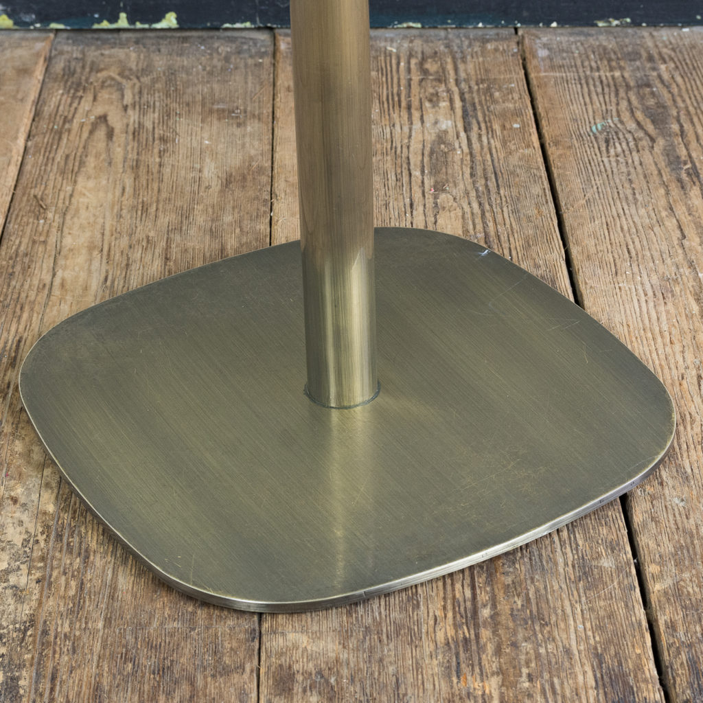 Brushed steel and marble restaurant tables,-139942