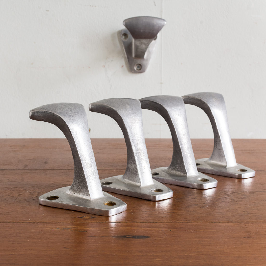 French mid-century cast aluminium coat hooks,