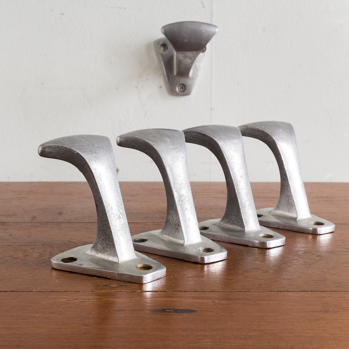 French mid century cast aluminium coat hooks Door Furniture LASSCO Brunswick House