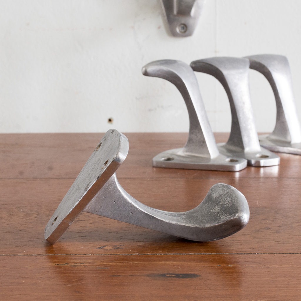 French mid-century cast aluminium coat hooks,