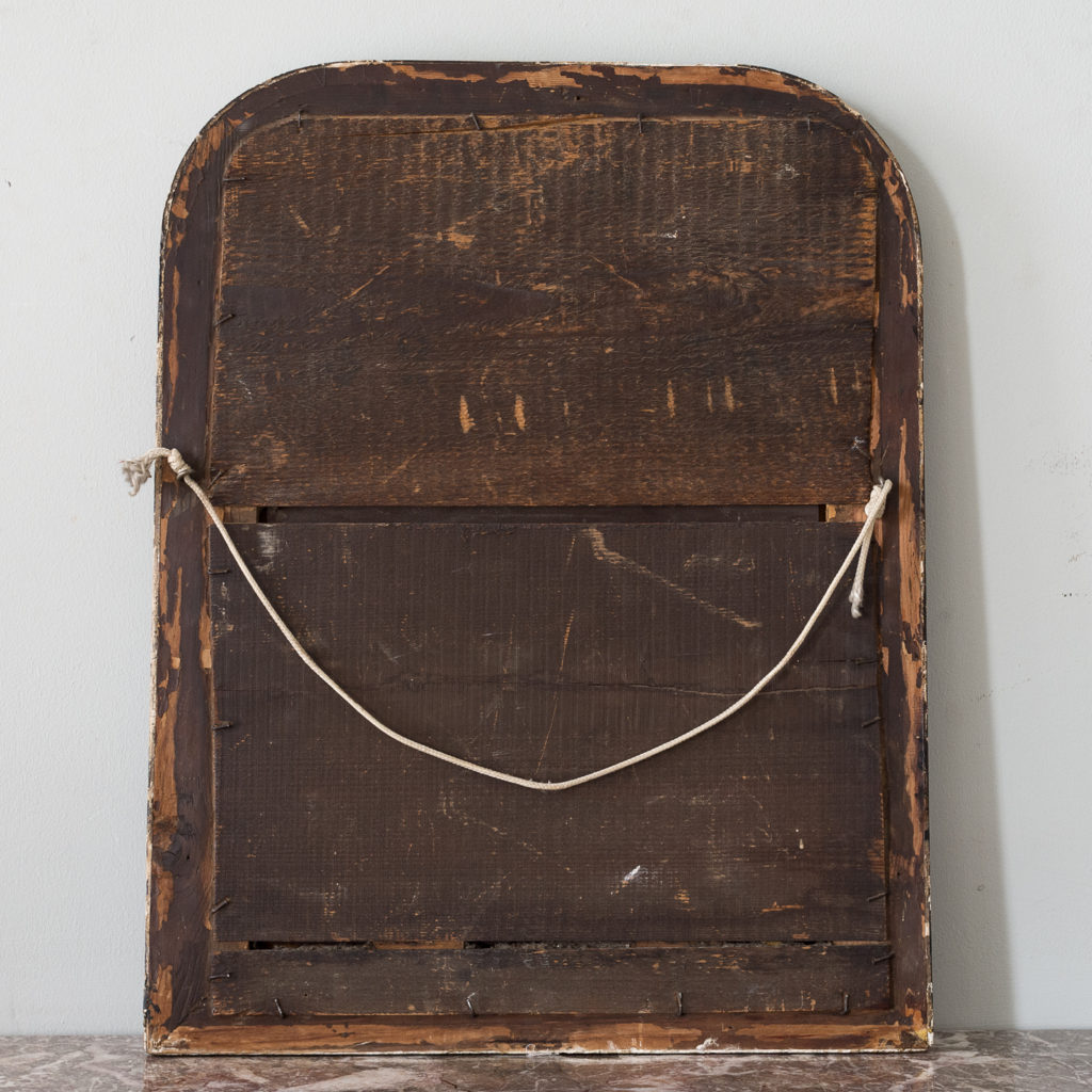 French ebonised and parcel silver-gilt wall mirror,-139996