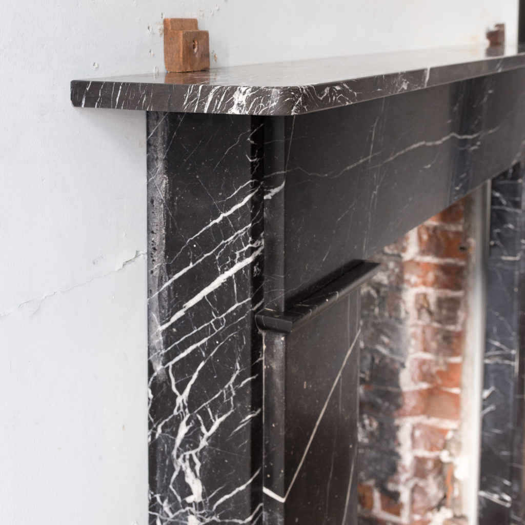 Nineteenth century style Nero Marquina fireplace,-140159