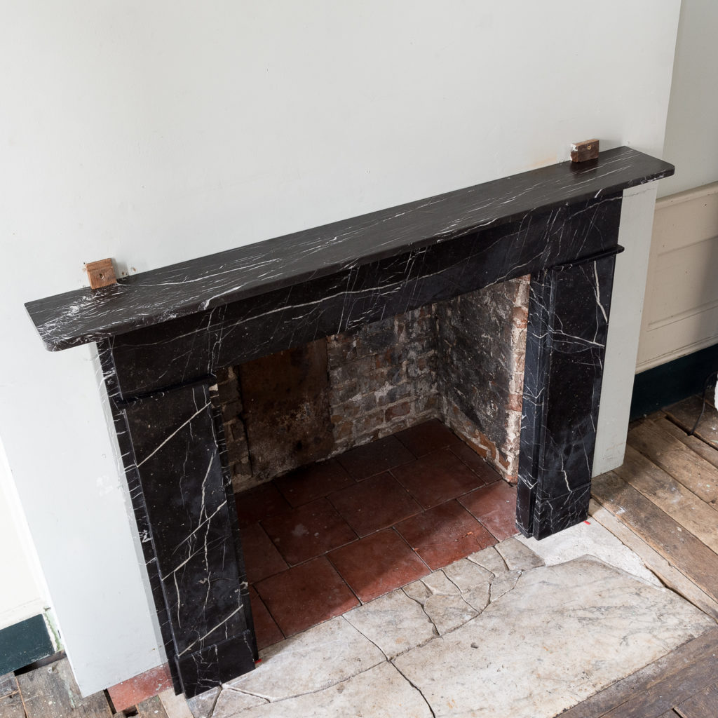 Nineteenth century style Nero Marquina fireplace,-140161