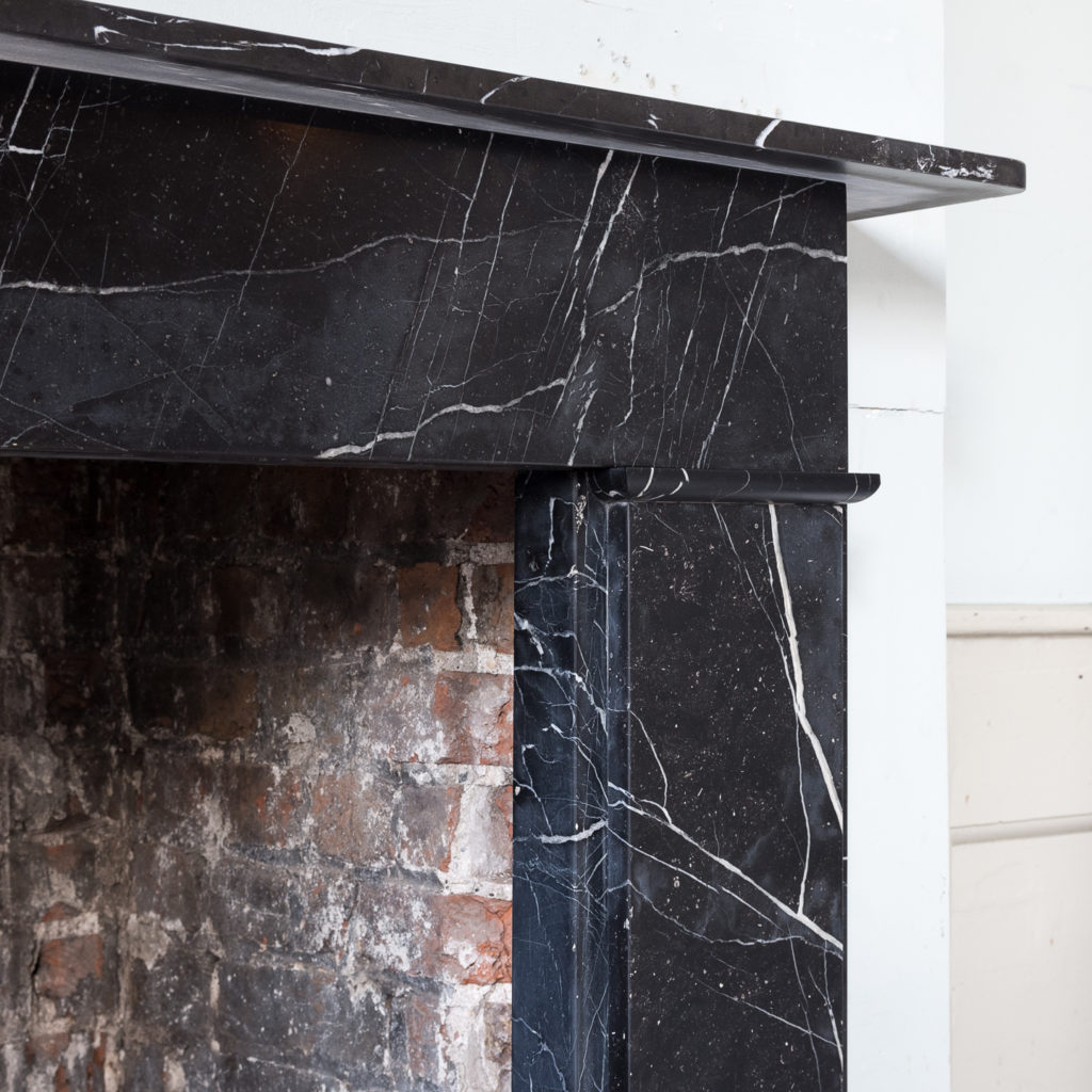 Nineteenth century style Nero Marquina fireplace,-140156