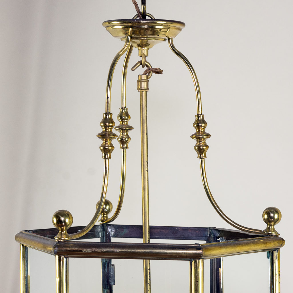 Twentieth century brass hall lantern, -140443