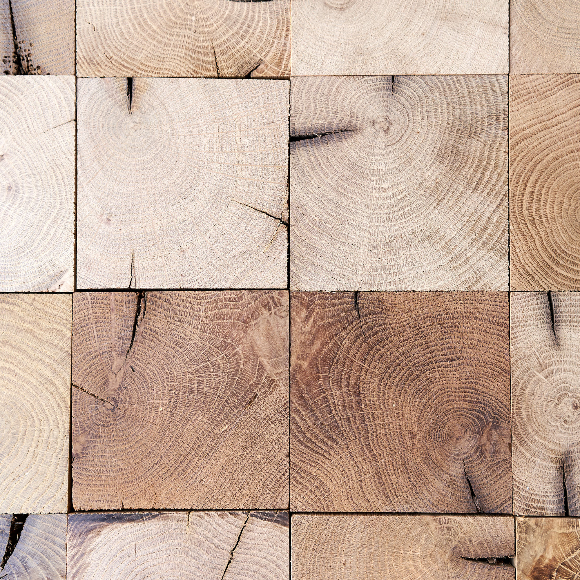 Thick Reclaimed Oak End Grain Parquet