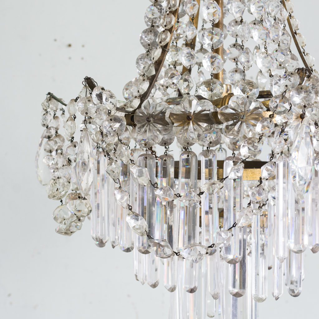 Pair of Regency style glass waterfall chandeliers,-140424