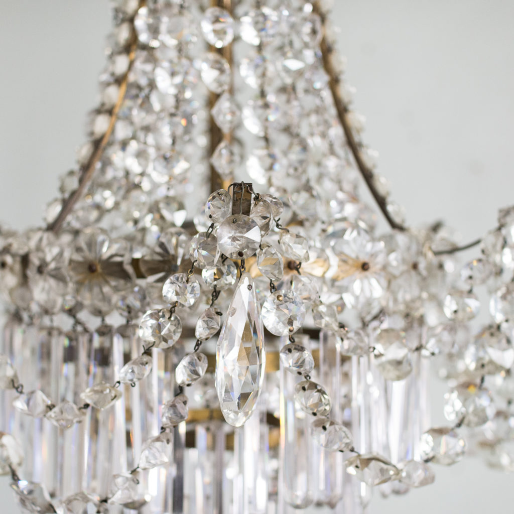 Pair of Regency style glass waterfall chandeliers,-140423