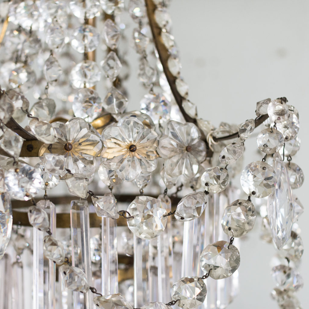 Pair of Regency style glass waterfall chandeliers,-140425