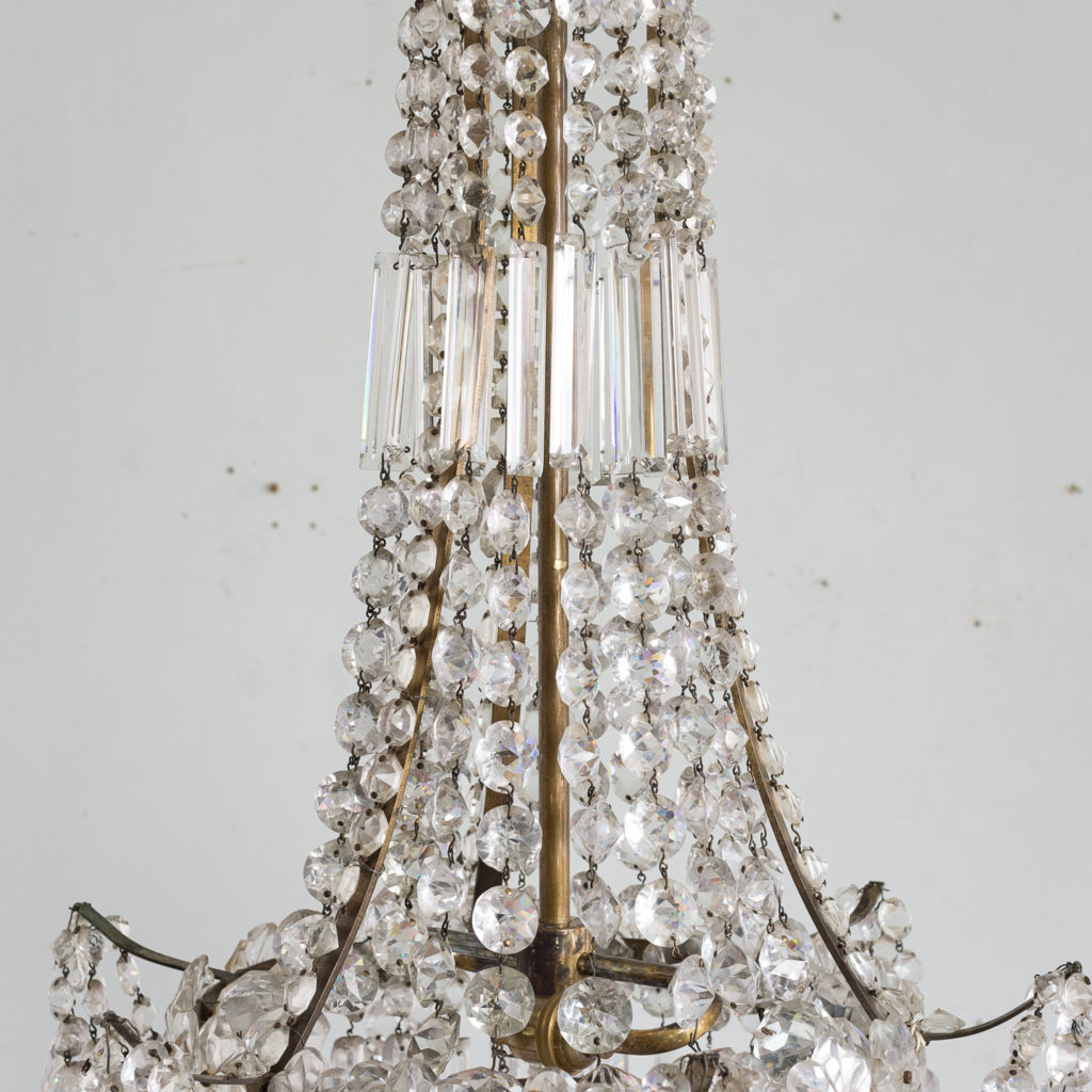 Pair of Regency style glass waterfall chandeliers,-140426