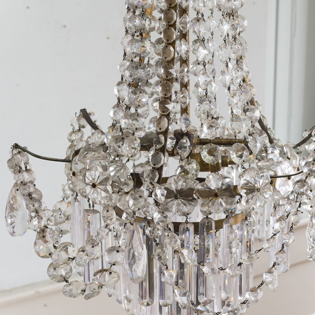 Pair of Regency style glass waterfall chandeliers,-140430