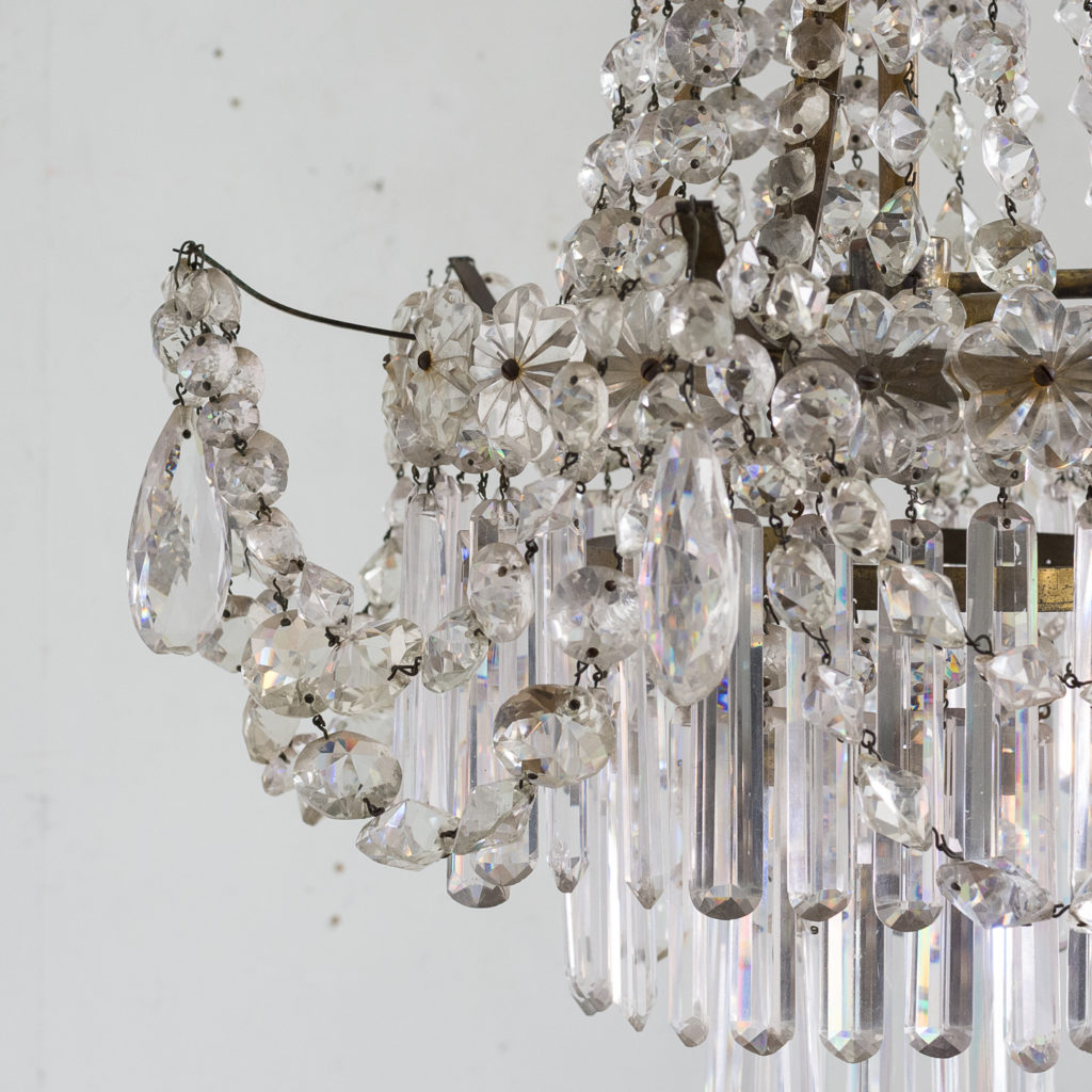 Pair of Regency style glass waterfall chandeliers,-140428