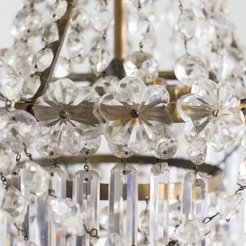Pair of Regency style glass waterfall chandeliers,-140429
