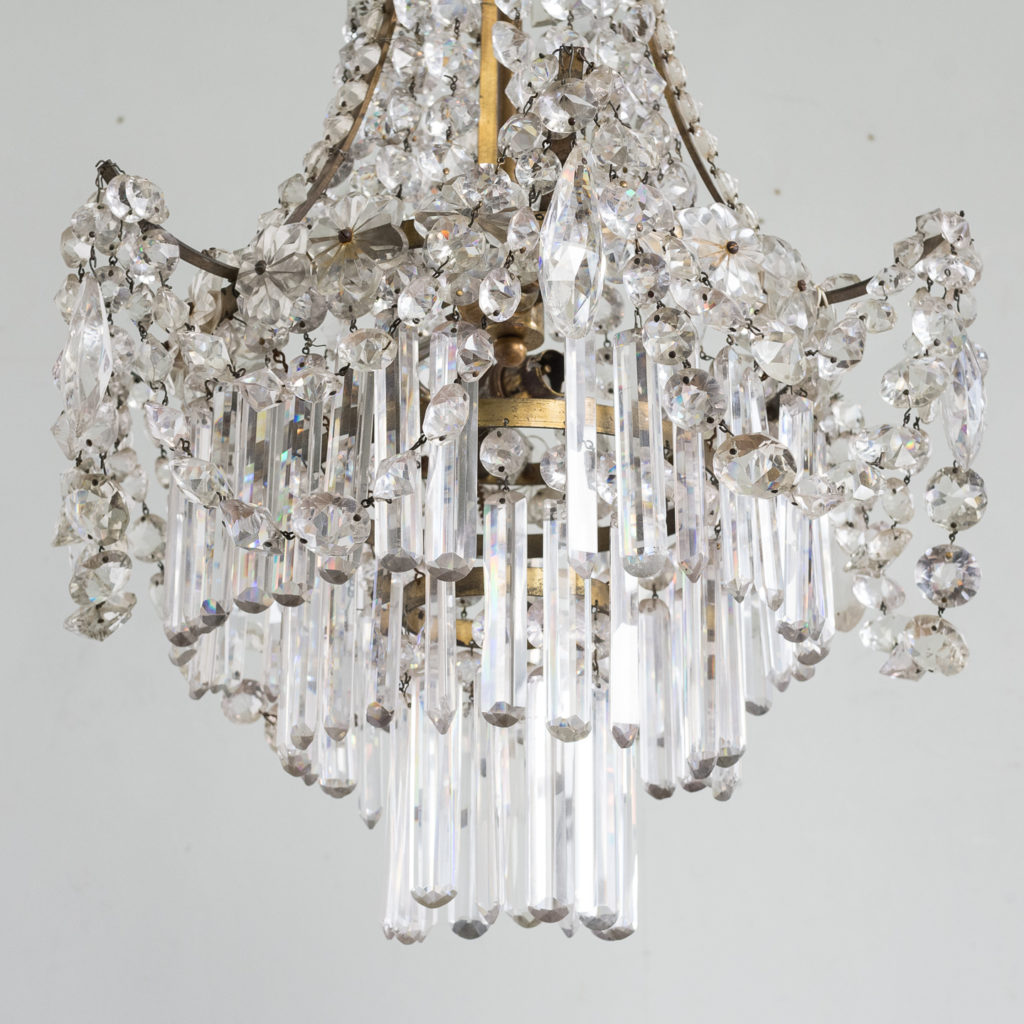 Pair of Regency style glass waterfall chandeliers,-140432