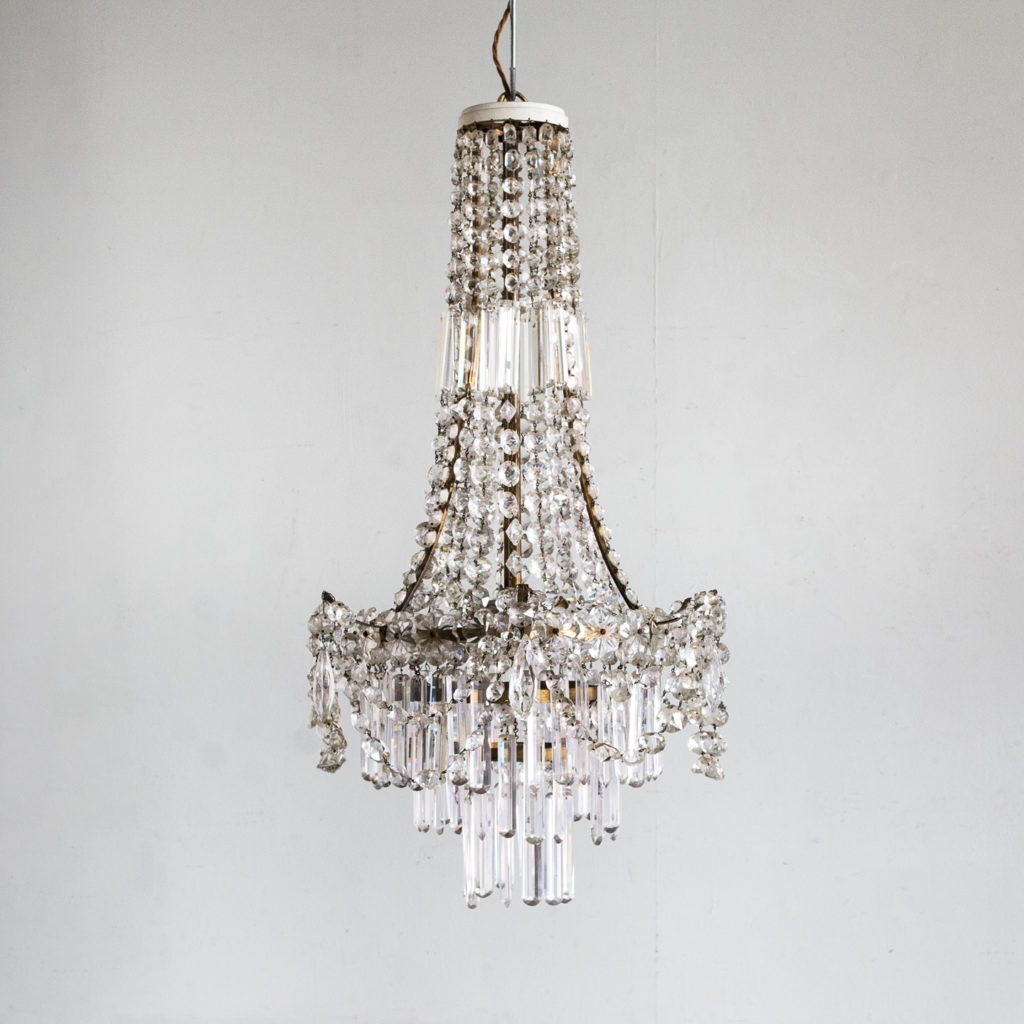 Pair of Regency style glass waterfall chandeliers,-140434