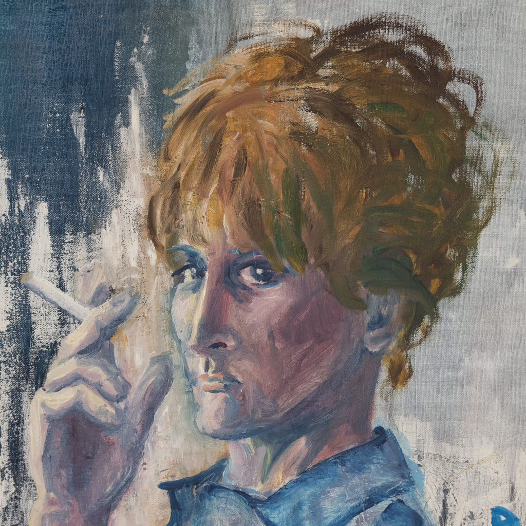 Self portrait with a cigarette, by Sheila Steafel-140354