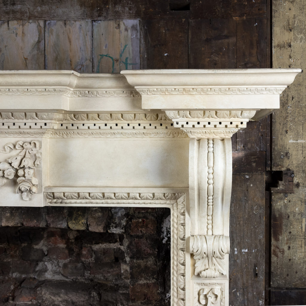 Large mid-Georgian style painted timber fireplace,-140552