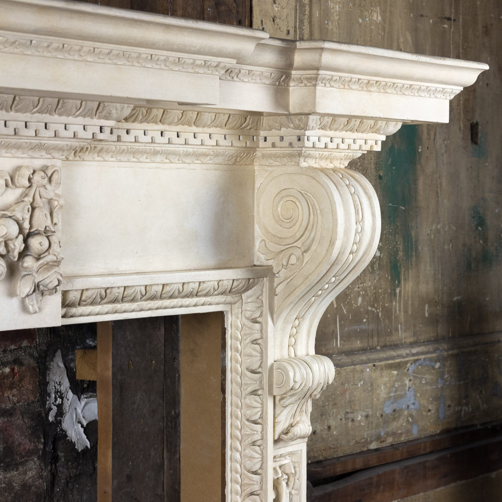 Large mid-Georgian style painted timber fireplace,-140554