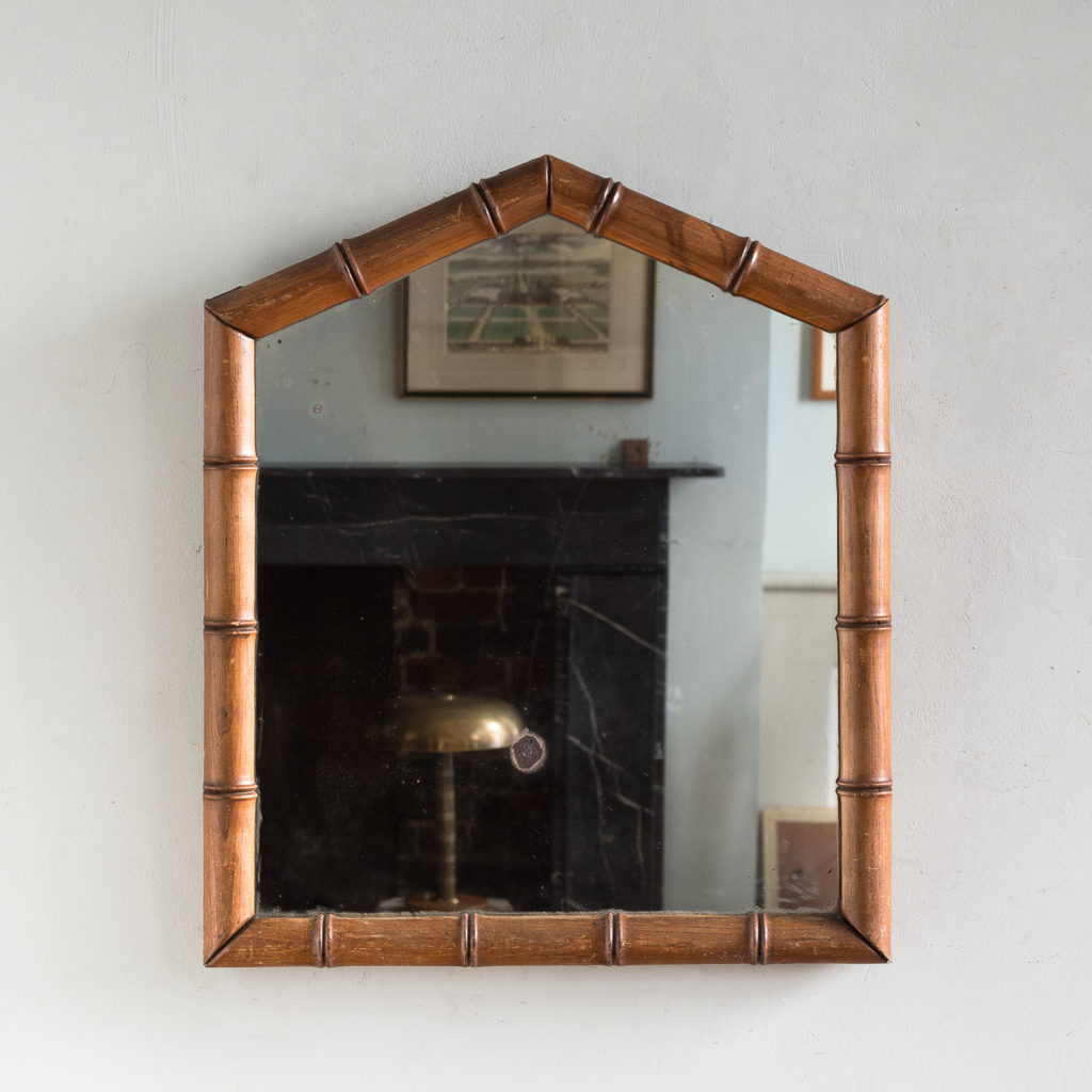 Ash framed bamboo wall mirror,