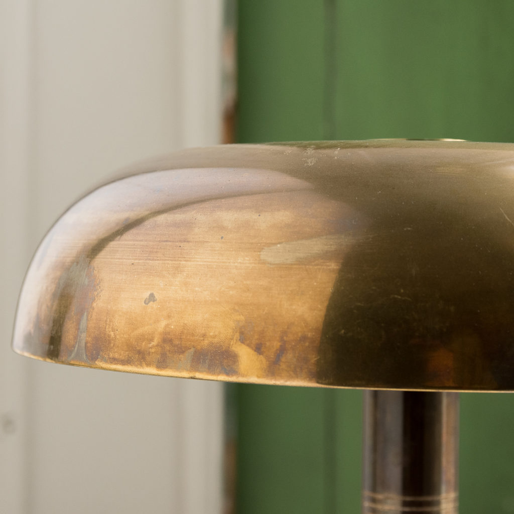 Mid-century brass 'mushroom' lamp,-140642