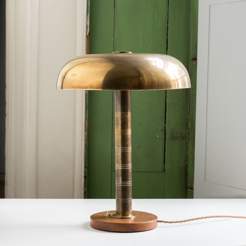 Mid-century brass 'mushroom' lamp,