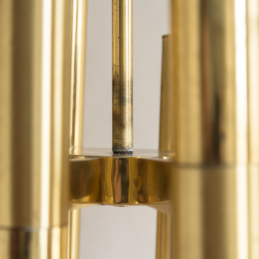 1960s Italian tubular brass chandelier,-140630
