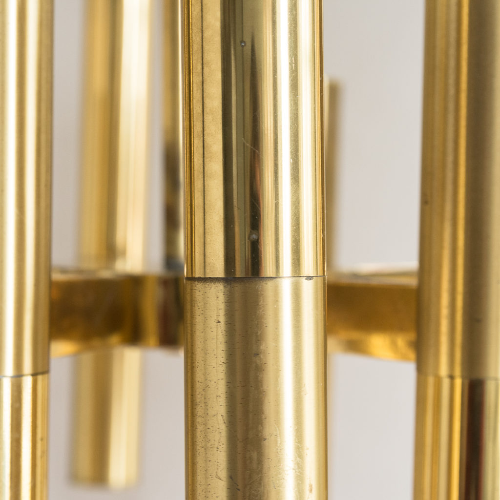 1960s Italian tubular brass chandelier,-140631