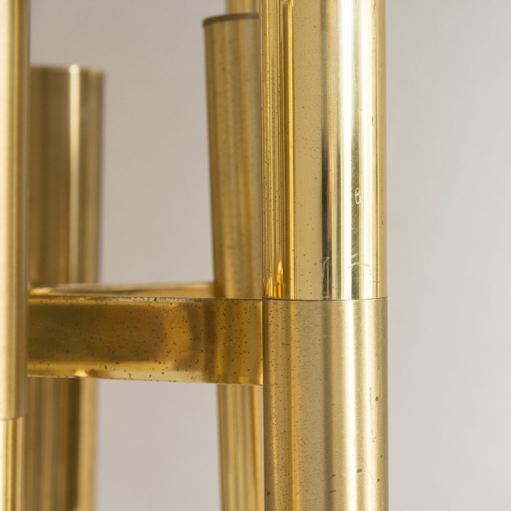 1960s Italian tubular brass chandelier,-140632