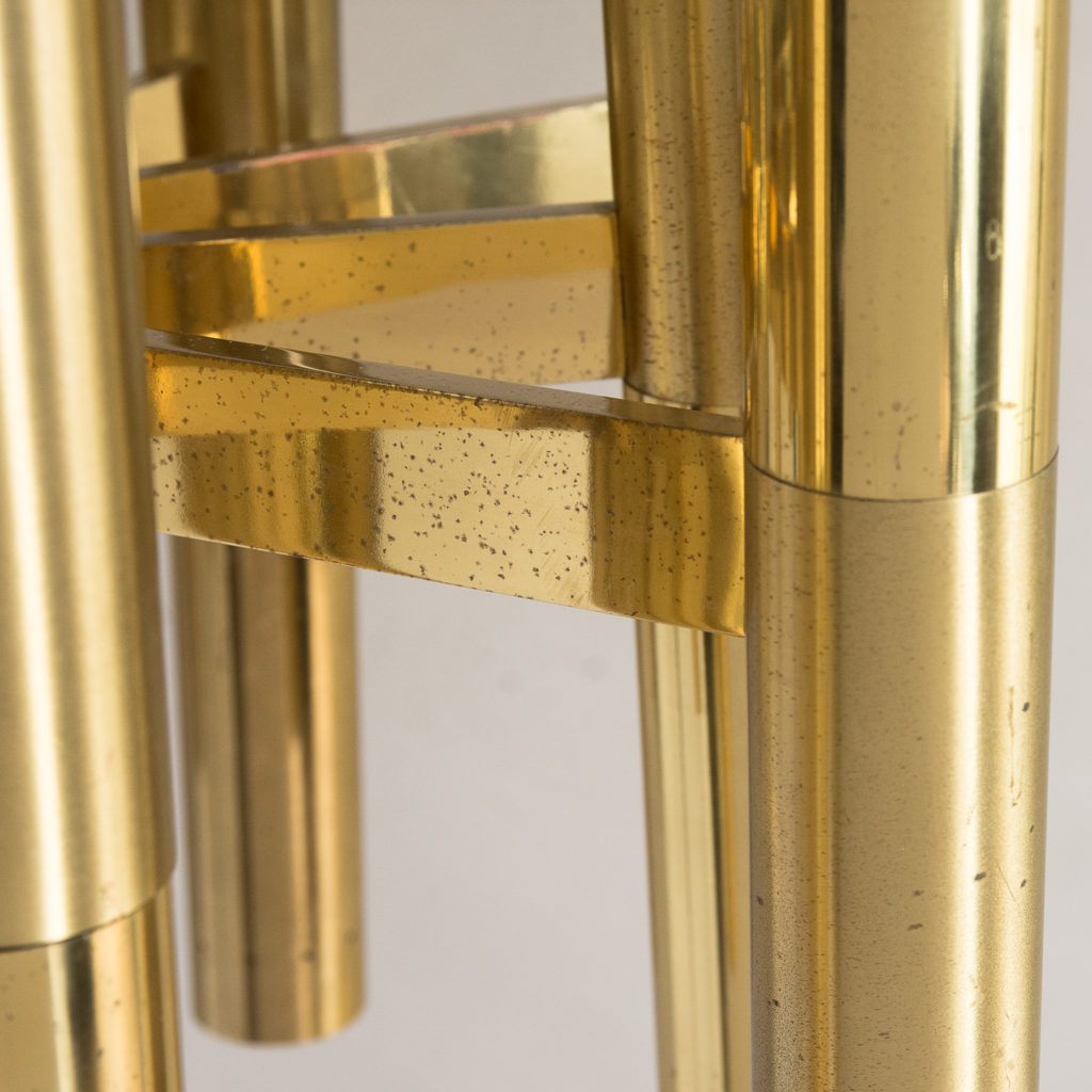 1960s Italian tubular brass chandelier,-140636